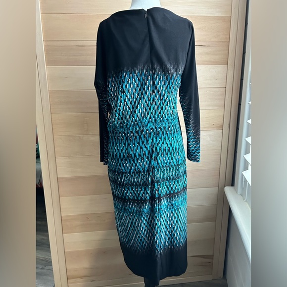 Anne Klein dress, size 12 blue/black/white design great for office/wedding - Picture 2 of 8